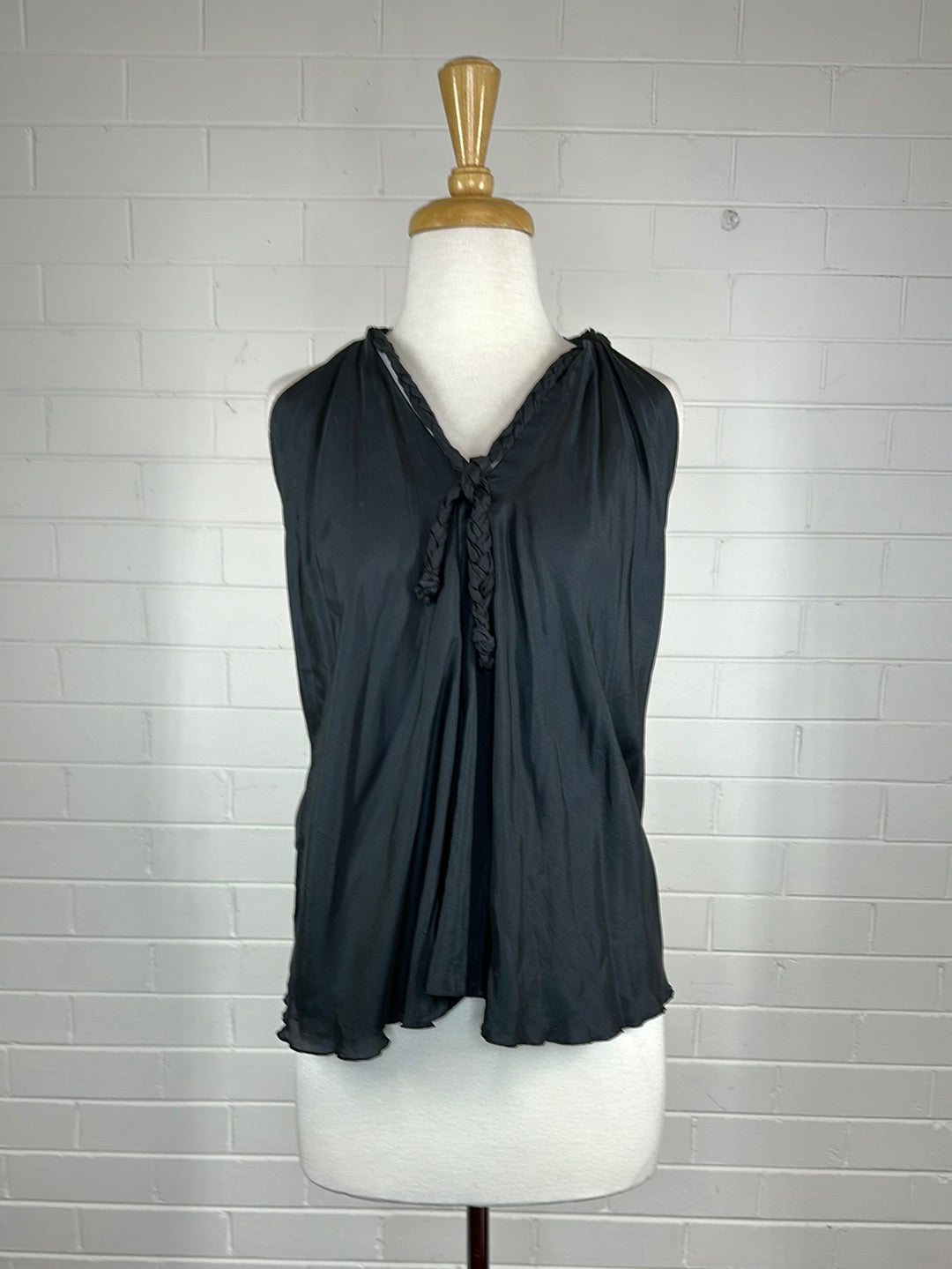 Lisa Brown | top | size 8 | sleeveless | 100% silk