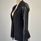 Arthur Galan | jacket | size 8 | single breasted | cotton wool blend with leather trim