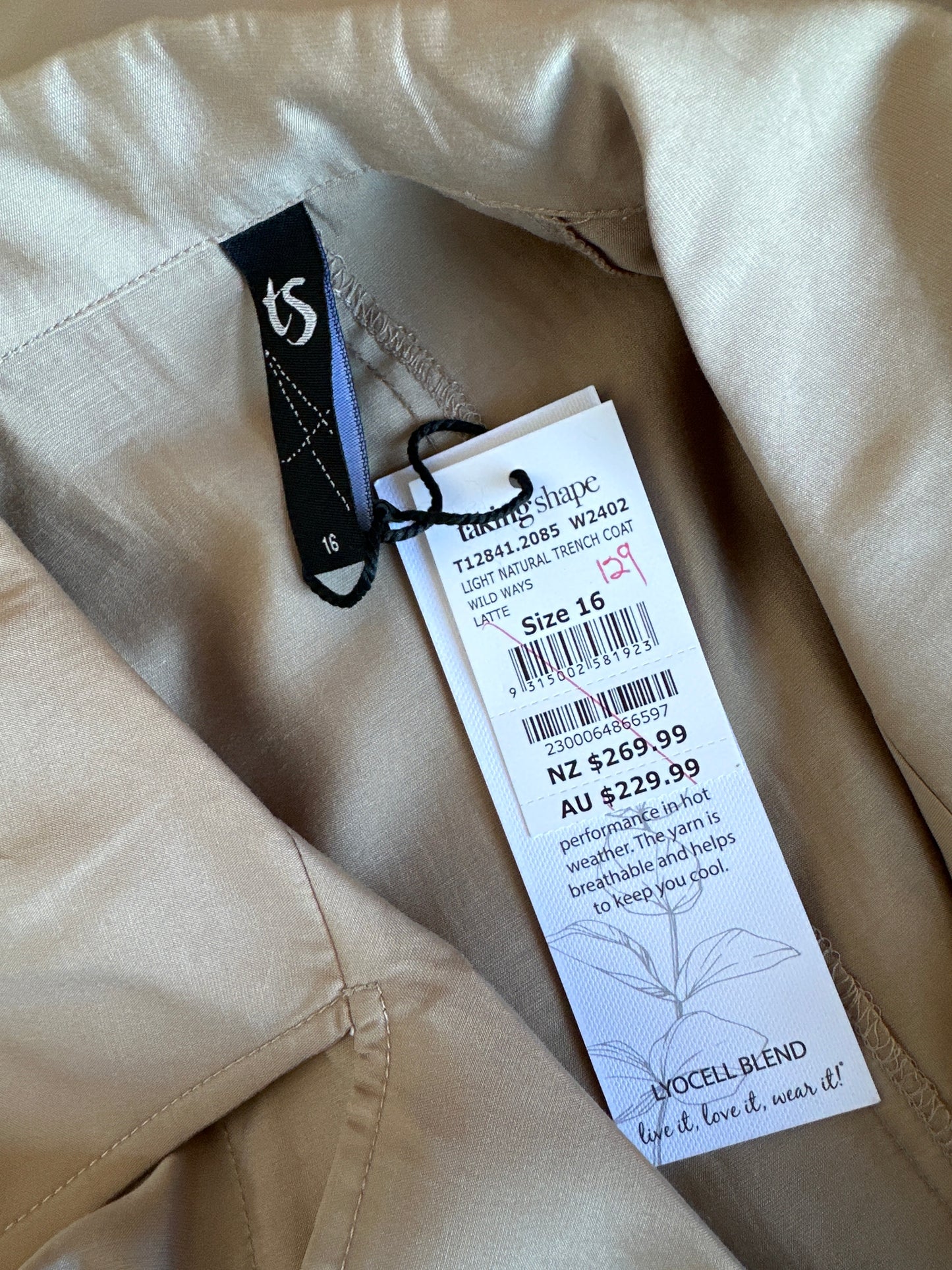 Taking Shape | coat | size 16 | single breasted | new with tags