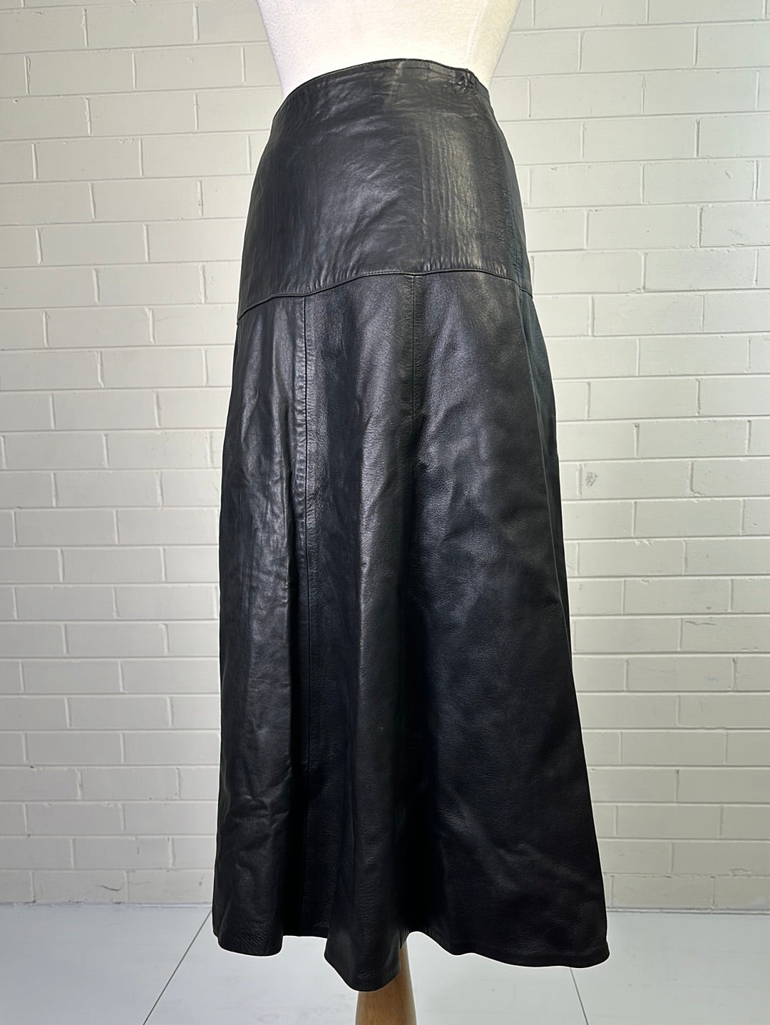 Jake Palerues | vintage 80's | skirt | size 10 | midi length | 100% leather