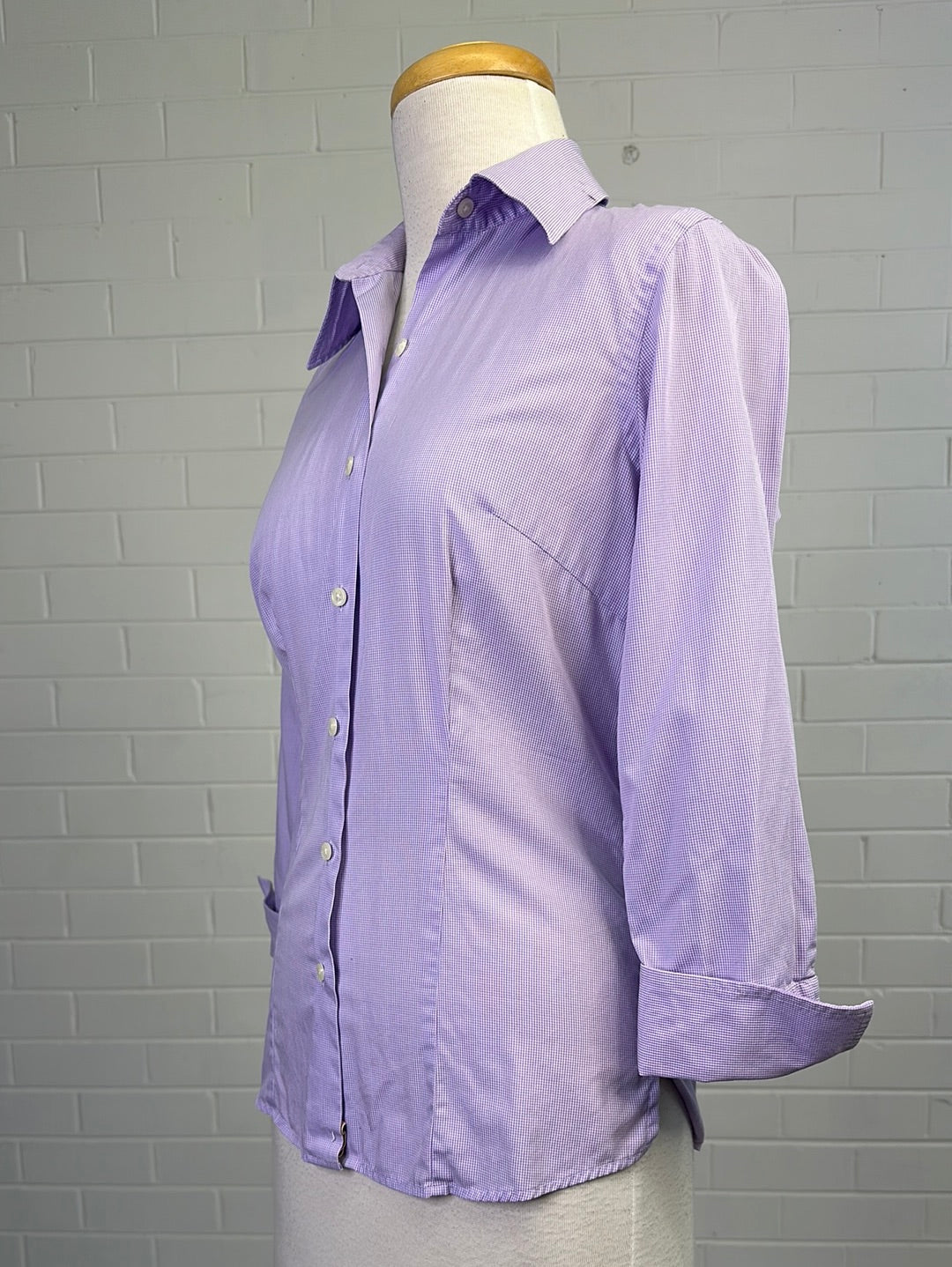 Austen Brothers | London | shirt | size 8 | three quarter sleeve | 100% cotton