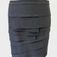 Designer Ann Taylor layered mini skirt in grey silk with a narrow waistband, ideal for special events or evening wear.