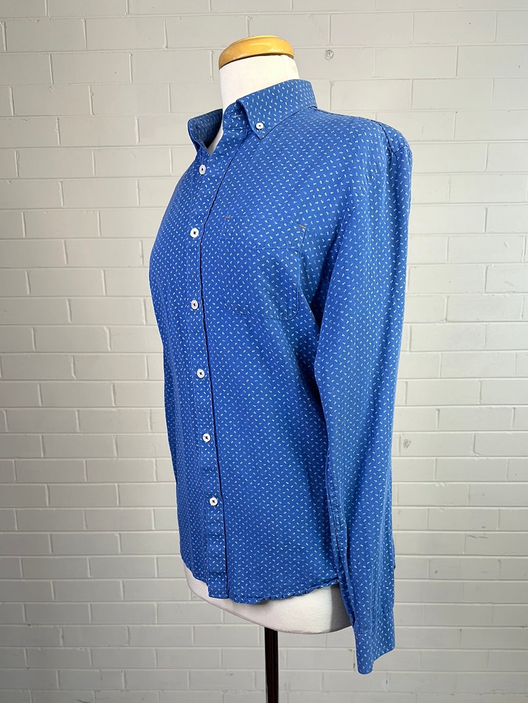 Oxford | shirt | size 12 | long sleeve | cotton linen blend