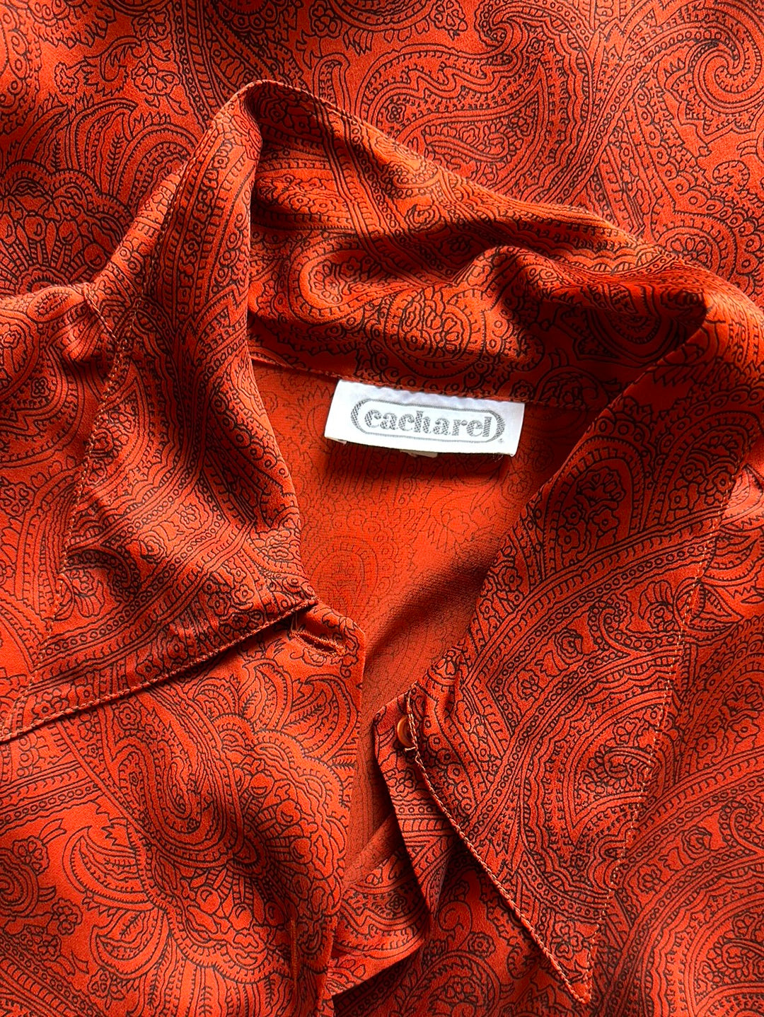 Cacharel | Italy | shirt | size 14 | long sleeve | 100% silk | made in Italy