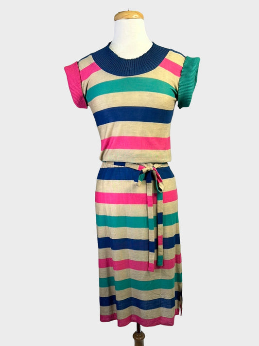 Prue Acton | rare vintage 70's | dress | size 8 | midi length