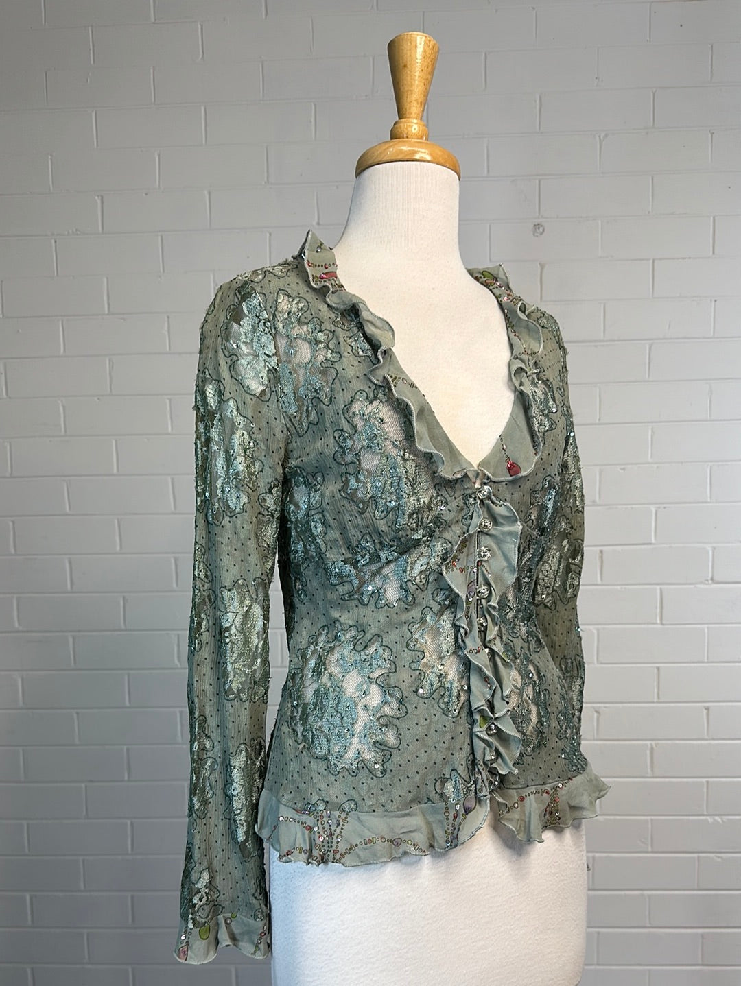 Alannah Hill | vintage 90's | cardigan | size 12 | long sleeve | 100% silk | made in Australia