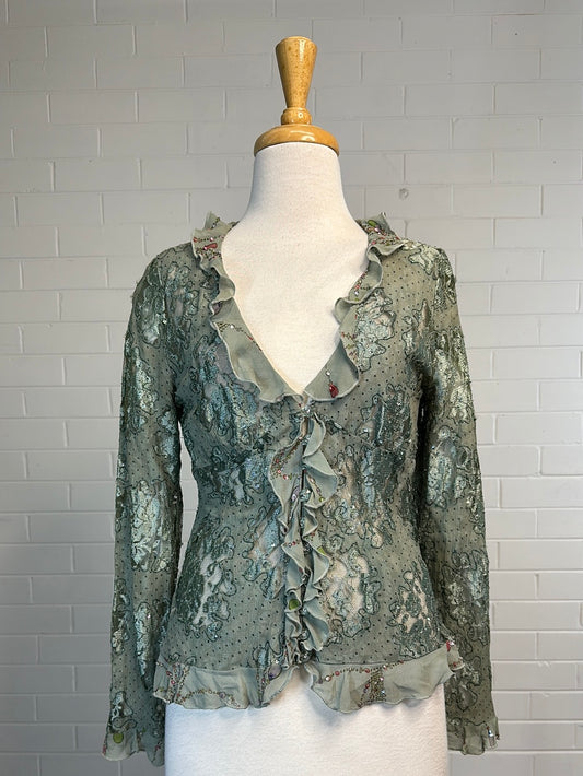 Alannah Hill | vintage 90's | cardigan | size 12 | long sleeve | 100% silk | made in Australia