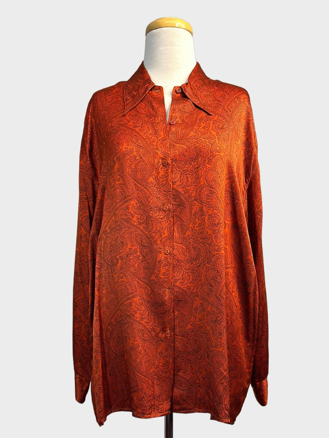 Cacharel | Italy | shirt | size 14 | long sleeve | 100% silk | made in Italy