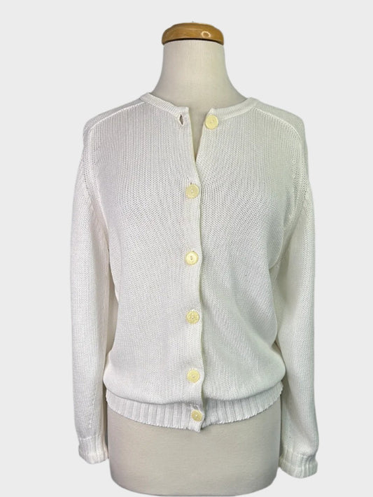 Pringle for WEISS | vintage 80's | cardigan | size 10 | long sleeve | 100% cotton | made in Scotland