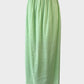 Country Road maxi skirt in pale green slub weave with mini underlay, gathered elastic waist, in-seam pockets, and side slits for smart casual wear.