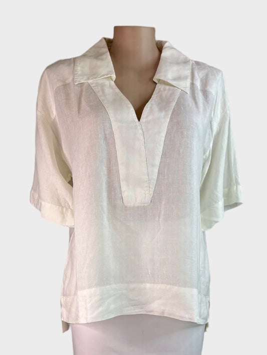 Country Road | shirt | size 14 | elbow length sleeve | 100% organic linen