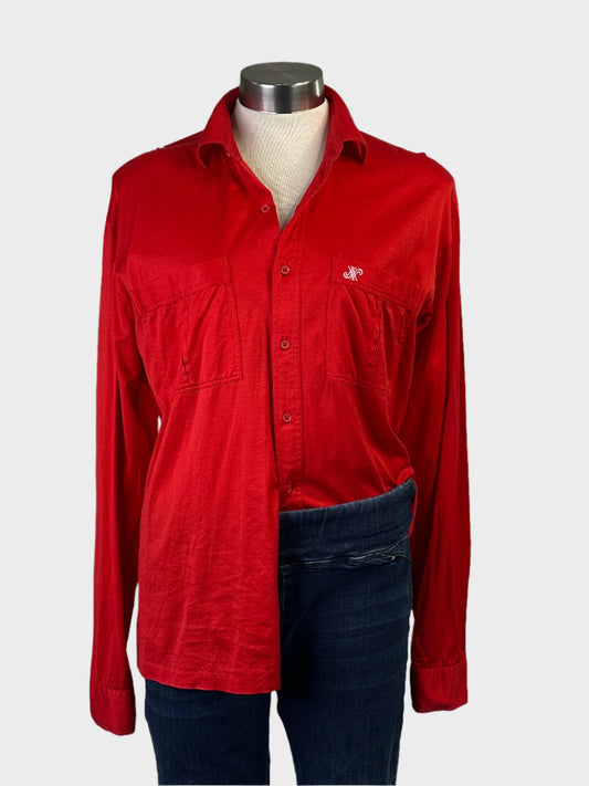 Jaeger | London | vintage 70's | shirt | size 12 | long sleeve | 100% cotton | made in Italy
