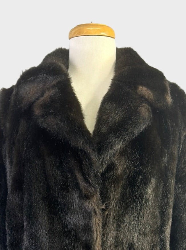 Otex of Melbourne | vintage 60's | faux fur coat | size 12 | single breasted