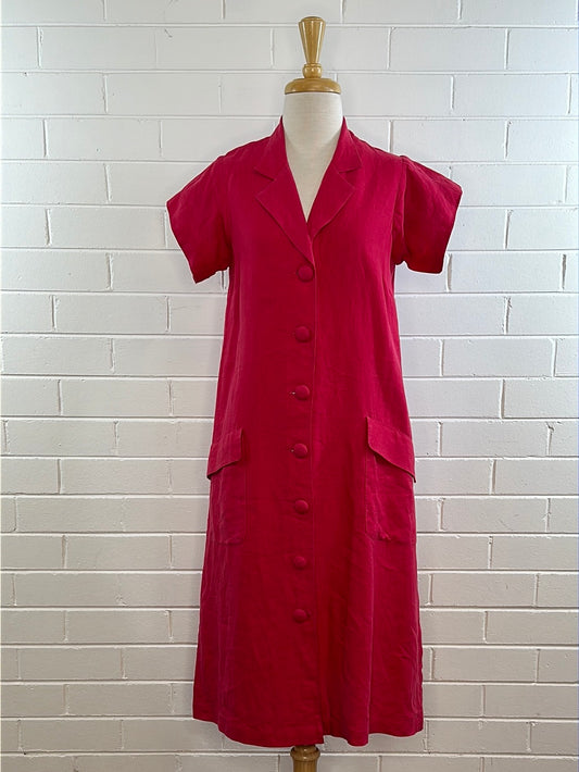 Sandra Soulos | vintage 90's | dress | size 12 | midi length | 100% linen