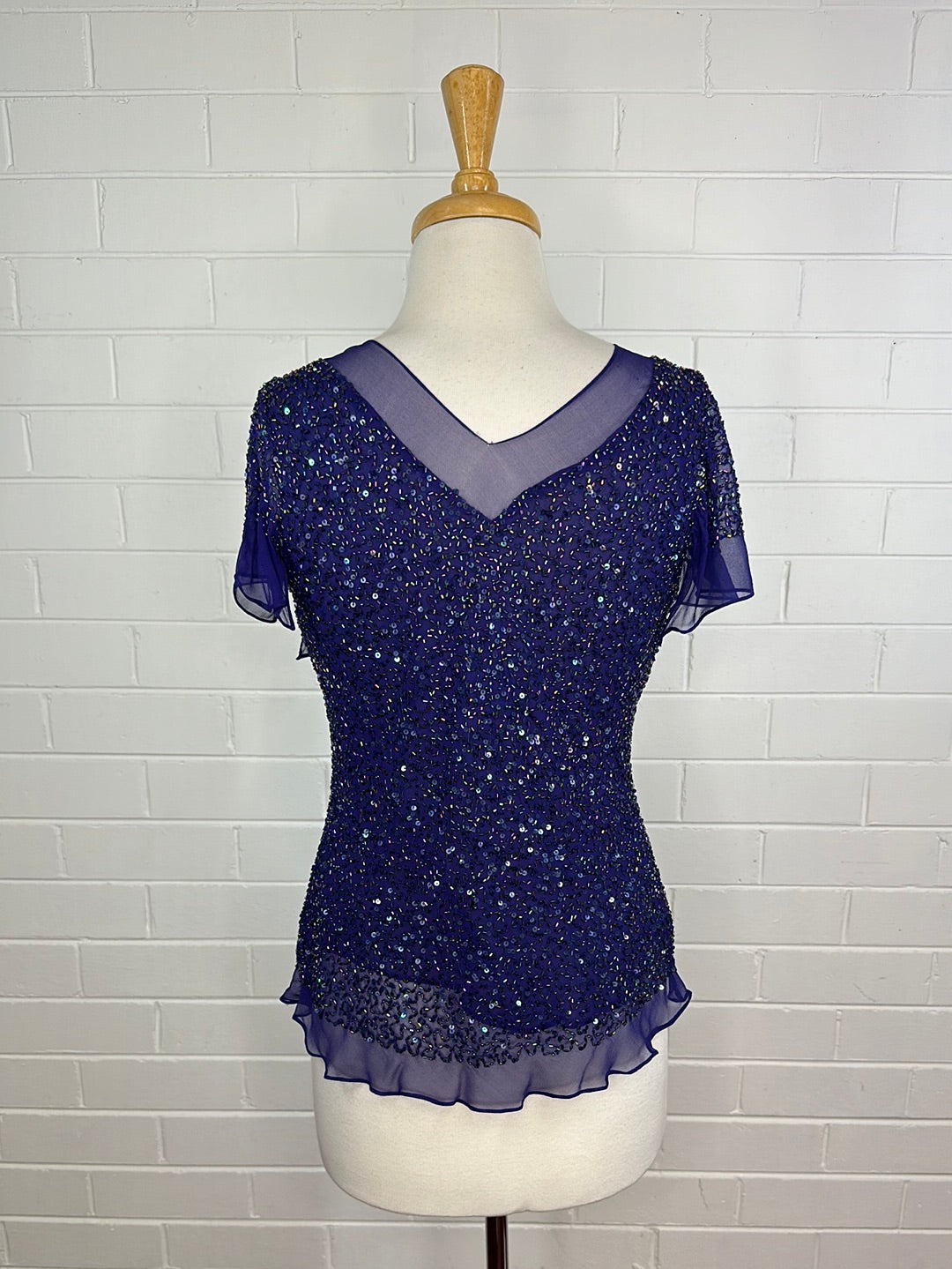 Liz Jordan | top | size 12 | short sleeve | 100% silk