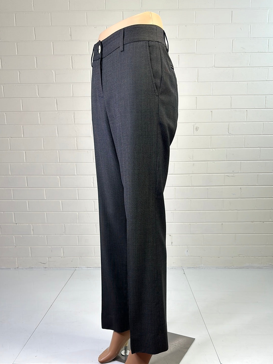 Herringbone | pants | size 6 | straight leg | 100% wool