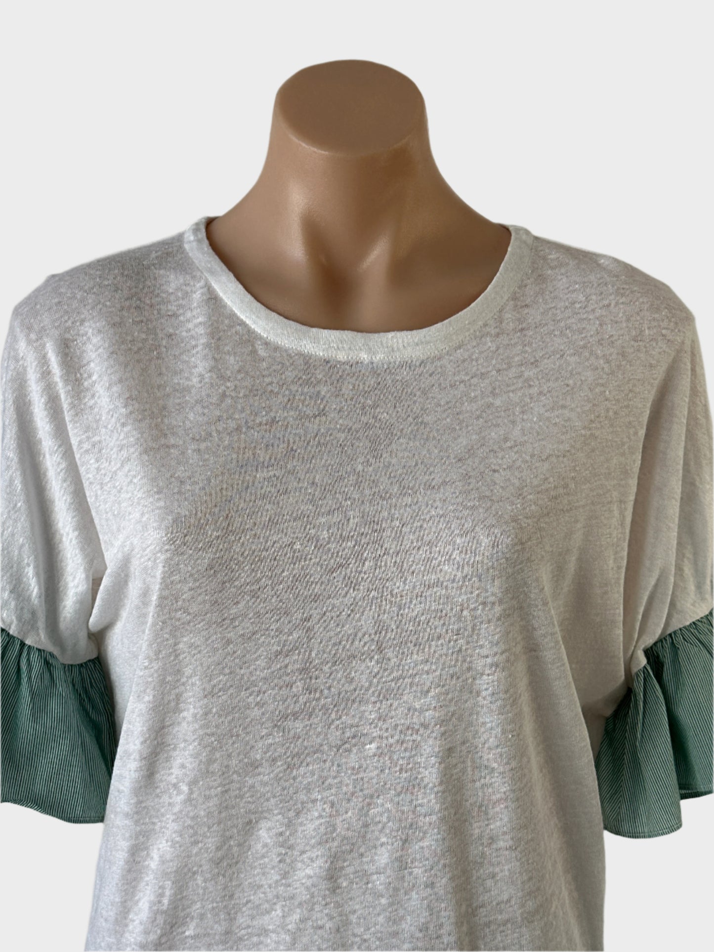 Seed | top | size 8 | elbow length sleeve | 100% linen