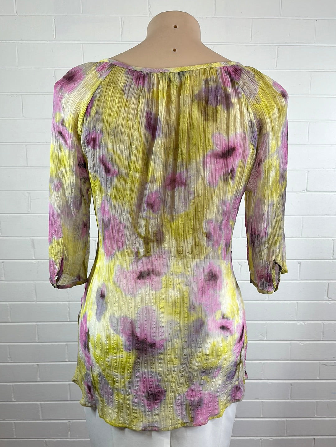 Anna Thomas | top | size 16 | three quarter sleeve | cotton silk blend | made in Australia