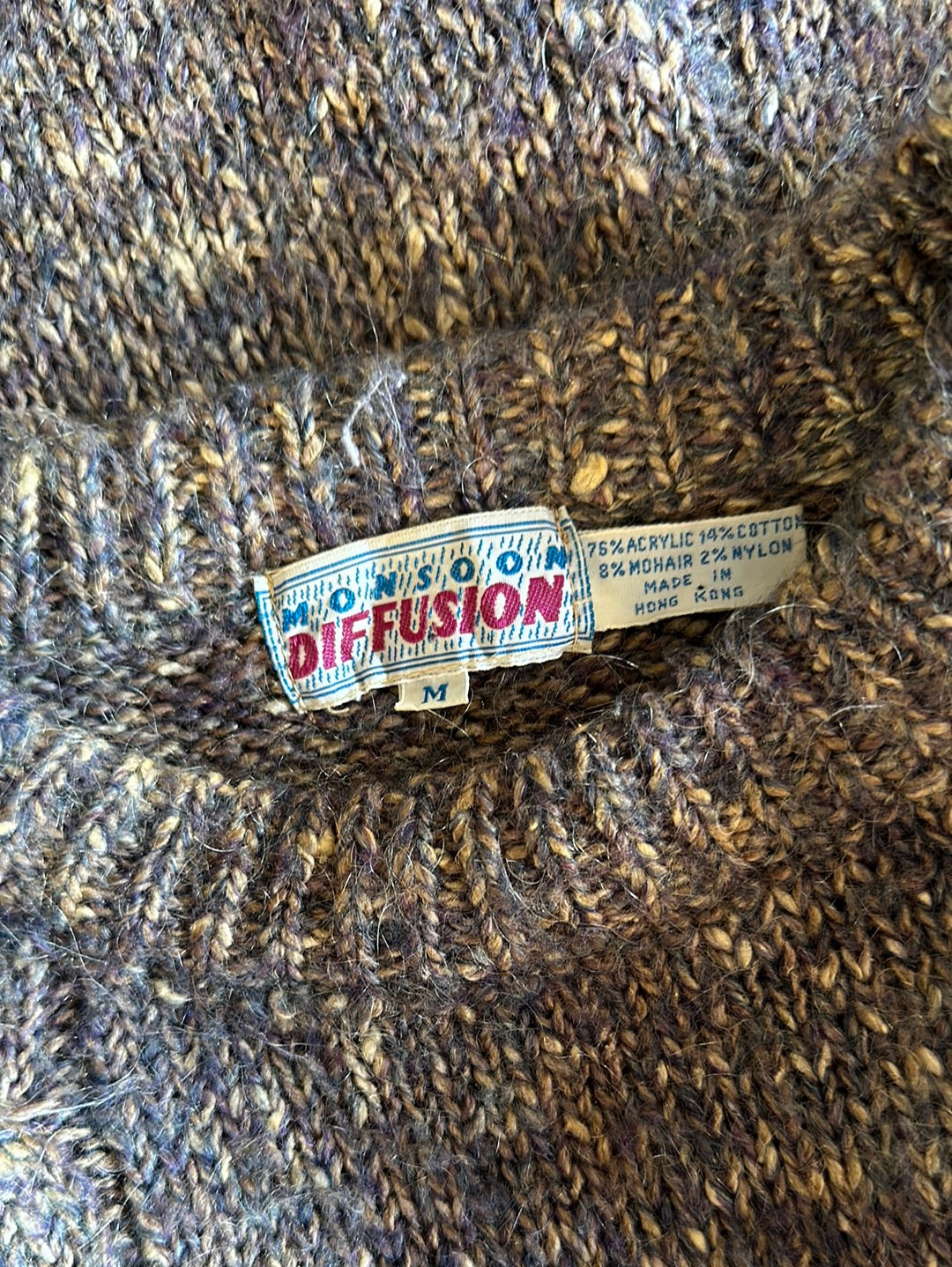 MONSOON DIFFUSION | UK | vintage 80's | sweater | size 10 | crew neck | made in Hong Kong