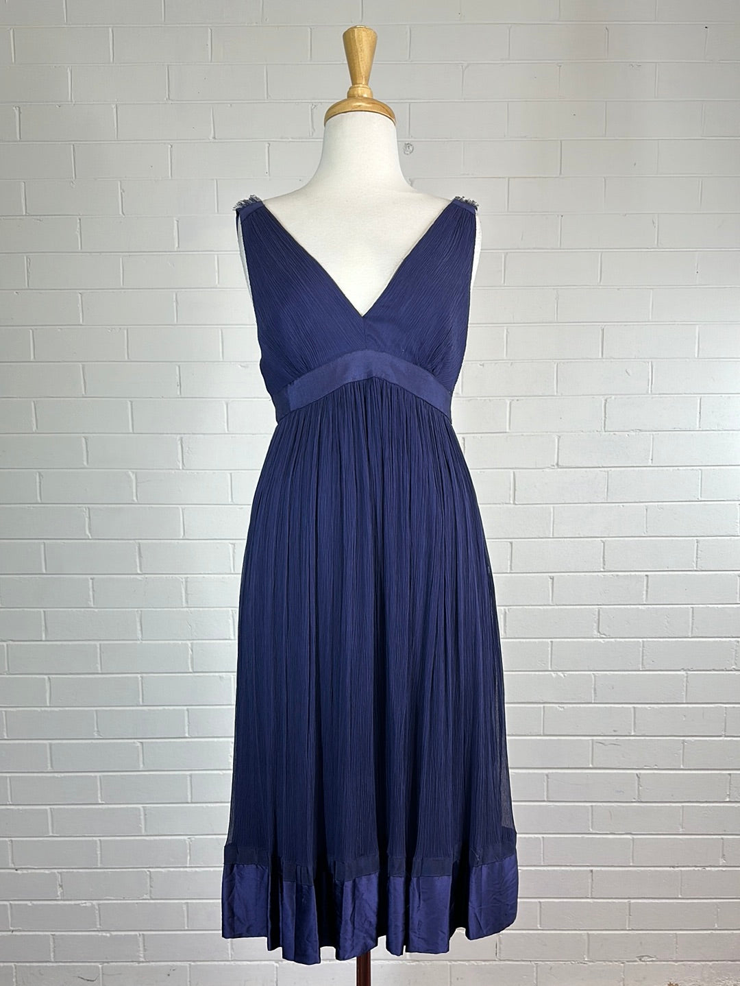 Dusk | vintage 90's | dress | size 12 | midi length | 100% silk