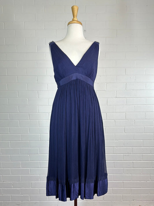 Dusk | vintage 90's | dress | size 12 | midi length | 100% silk