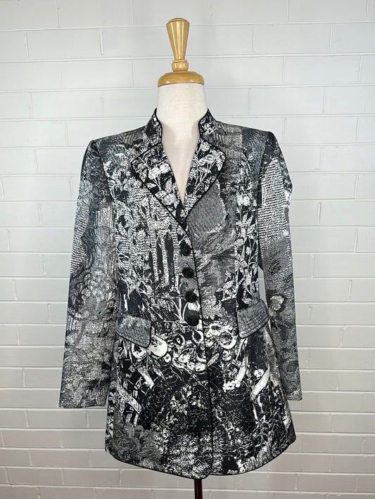 TH.BRAUN | vintage 80's | Germany | jacket | size 12 | single breasted | 100% silk