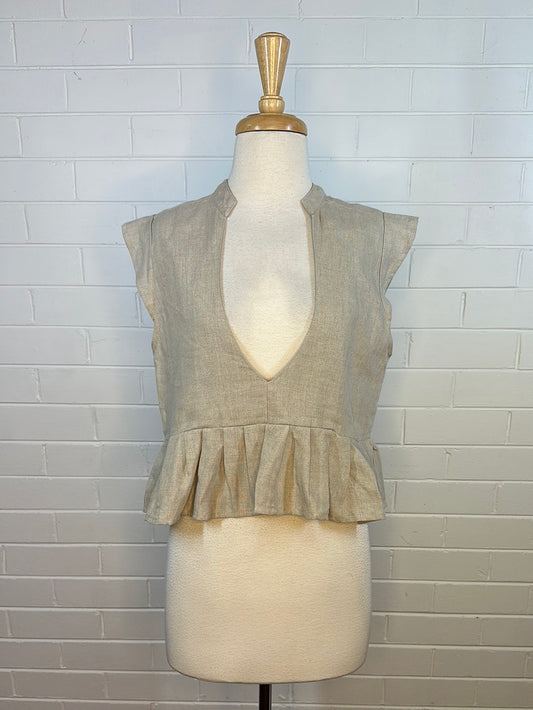 Wanderlust | top | size 14 | short sleeve | 100% linen | new with tags