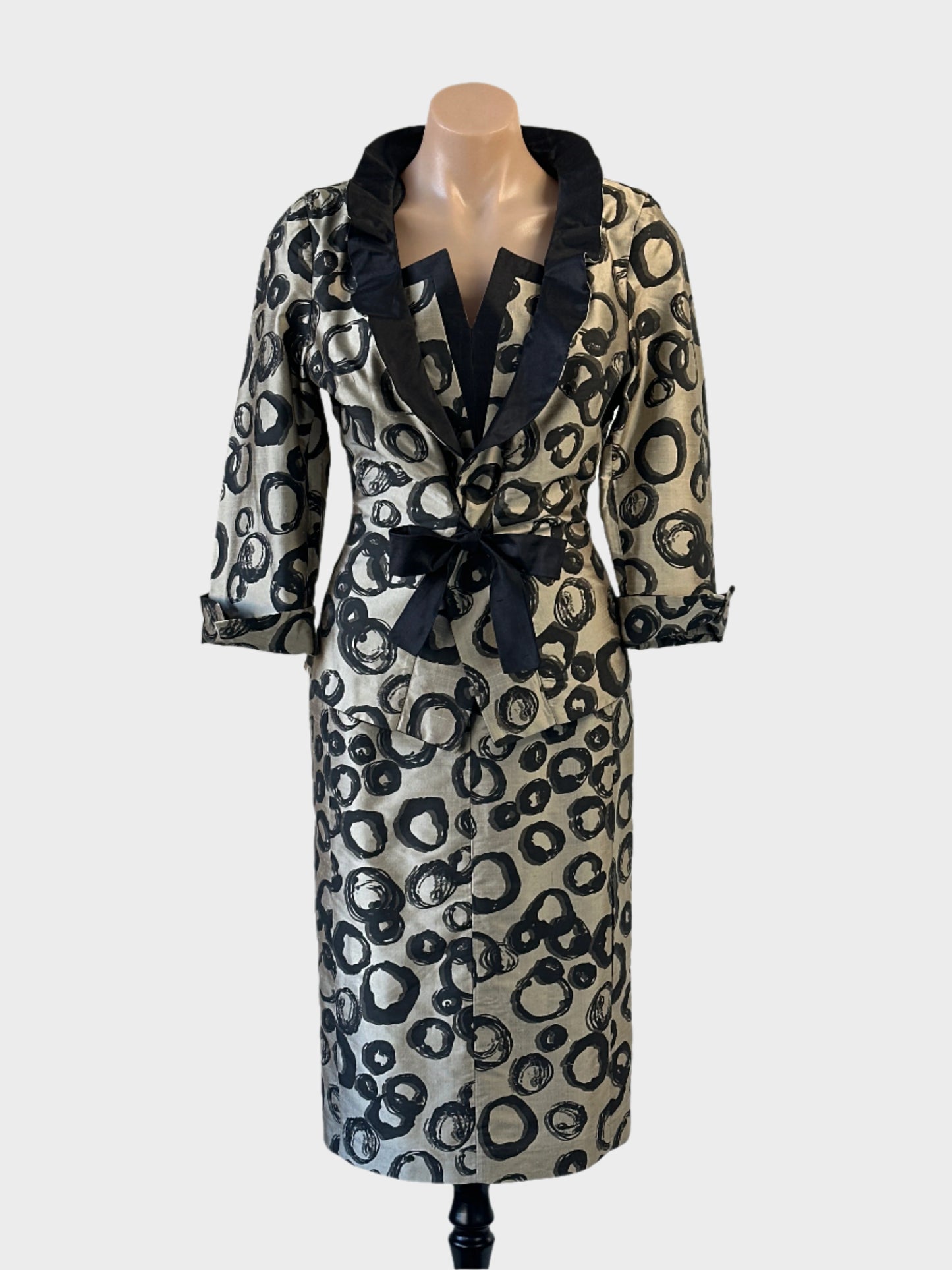 Blooms | vintage 80's | dress & jacket set | size 8 | length | 100% sillk | made in Australia 🇦🇺