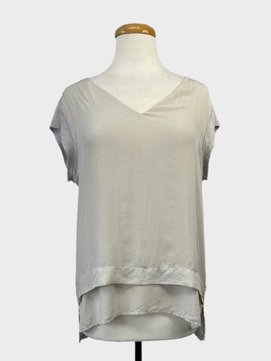 FOIL | New Zealand | top | size 12 | cap sleeve | linen & silk