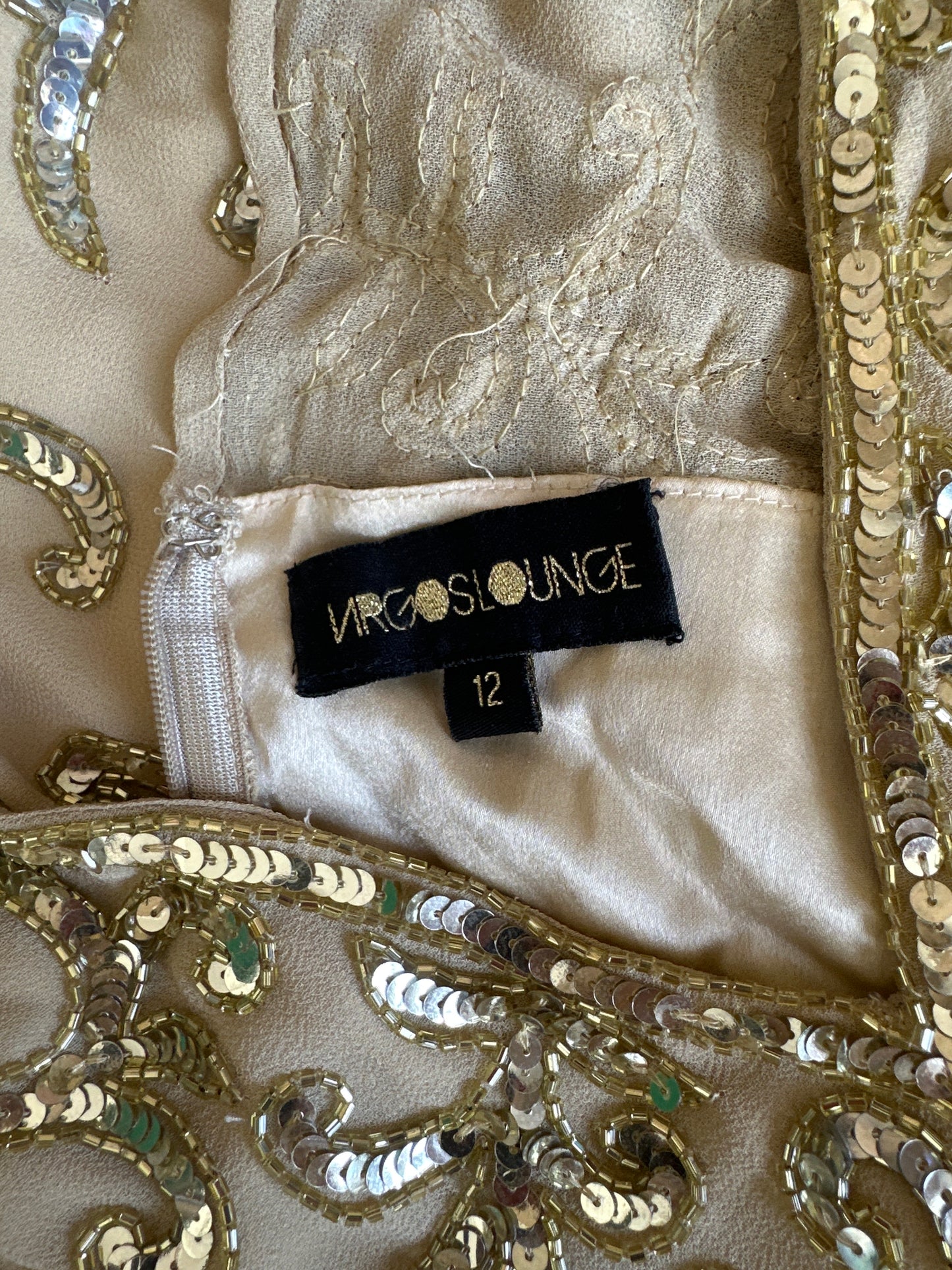 Virgos Lounge | London | gown | size 12 | maxi length | hand embroidered