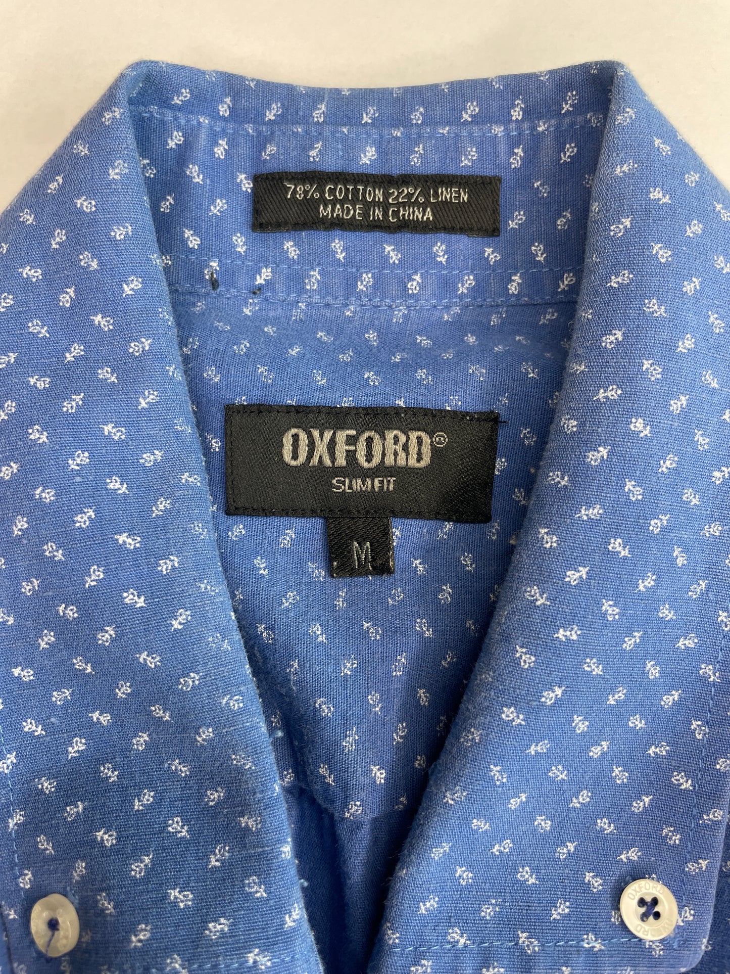 Oxford | shirt | size 12 | long sleeve | cotton linen blend