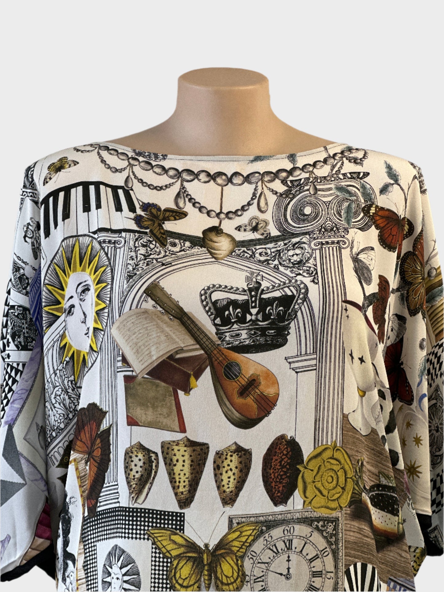 Marina Rinaldi | Italy | top | size 18 | elbow sleeve | 100% silk | new with tags