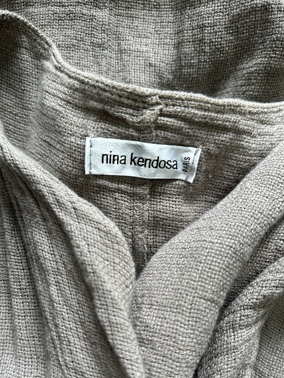 Nina Kendosa | Paris | jacket | one size | open front | linen cotton blend | made in Italy