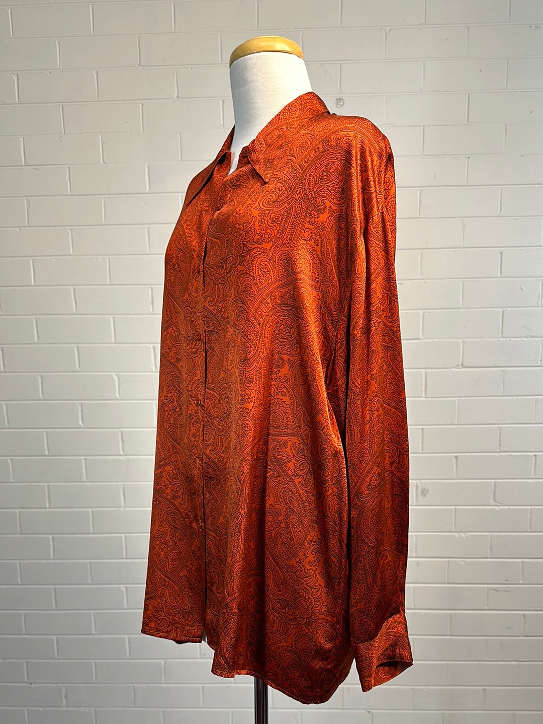 Cacharel | Italy | shirt | size 14 | long sleeve | 100% silk | made in Italy