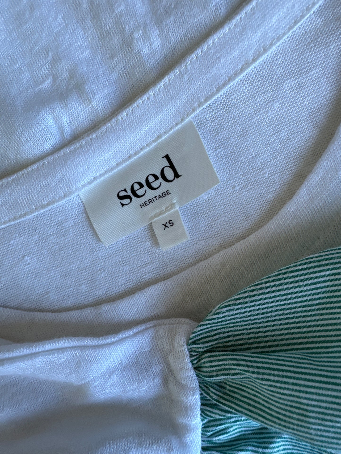 Seed | top | size 8 | elbow length sleeve | 100% linen