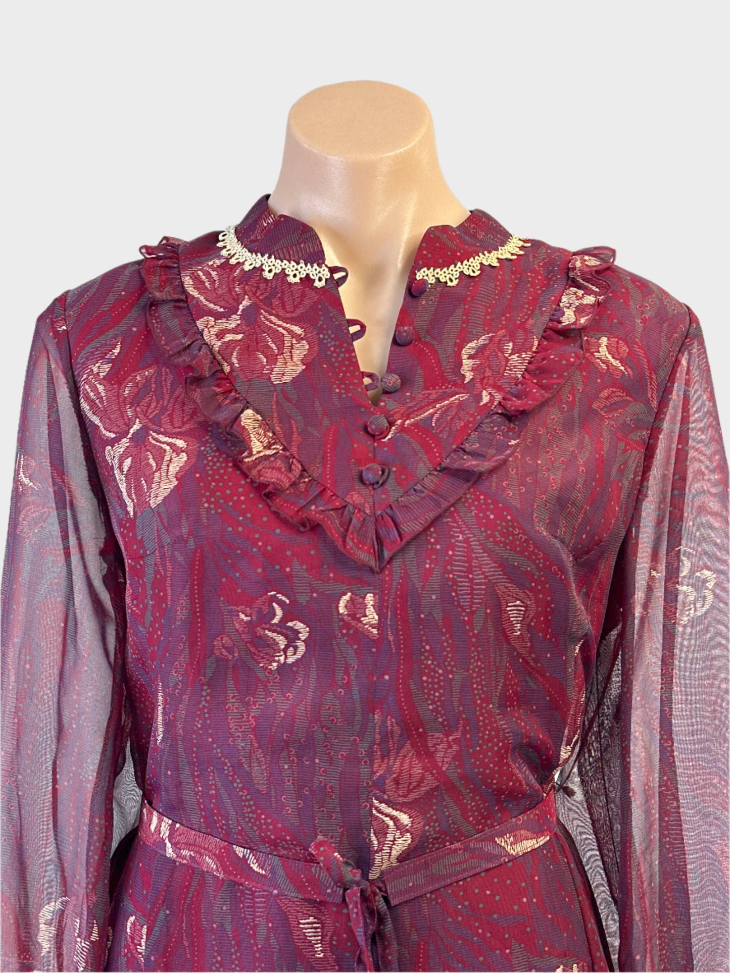 No label | vintage 70's | dress | size 10 | midi length