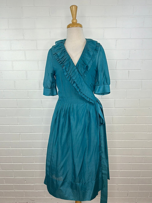 Perri Cutten | vintage 90's | dress | size 8 | midi length | cotton silk blend
