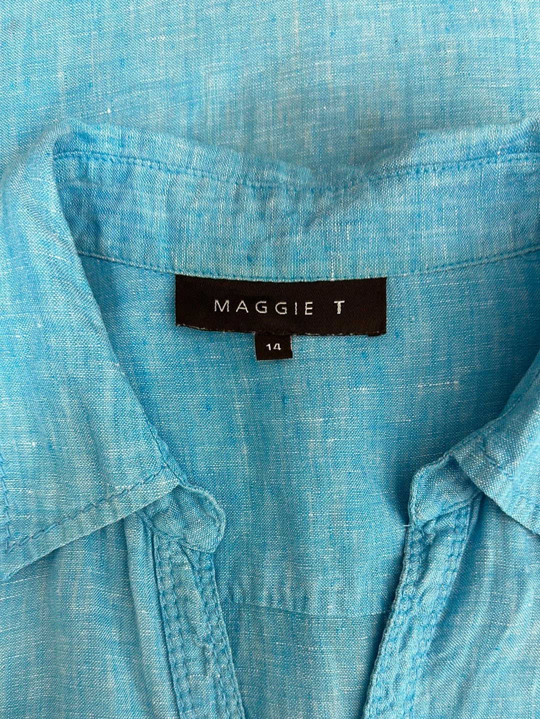 Maggie T | shirt | size 14 | long sleeve | 100% linen