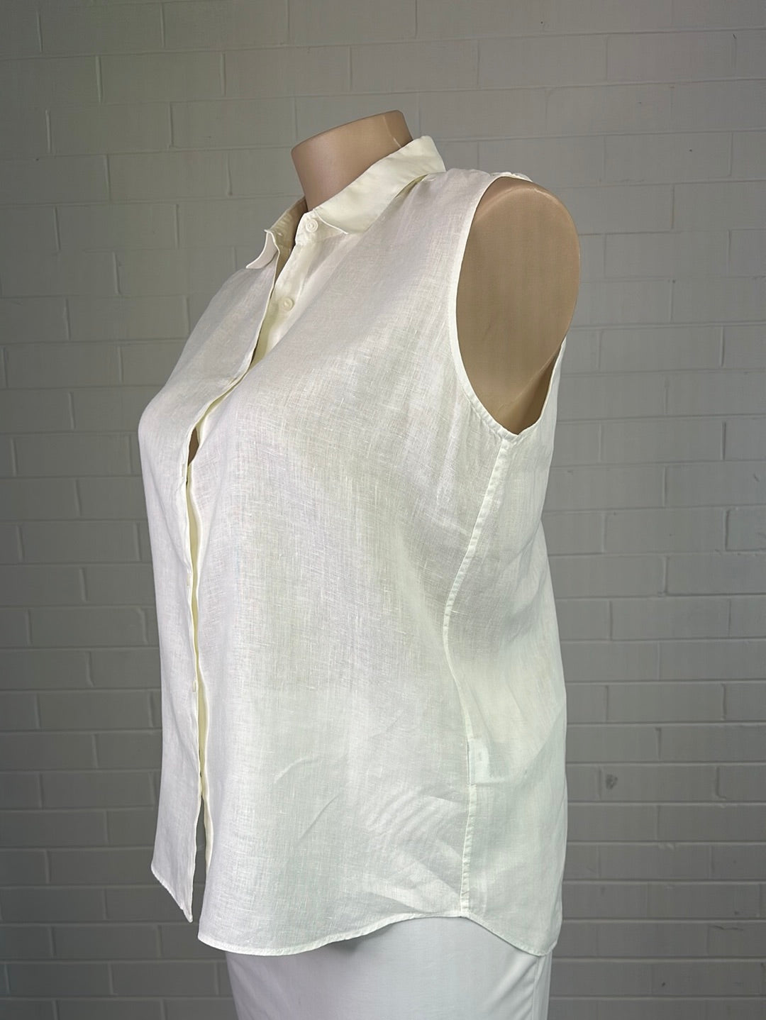 Uniqlo | shirt | size 16 | sleeveless | 100% linen