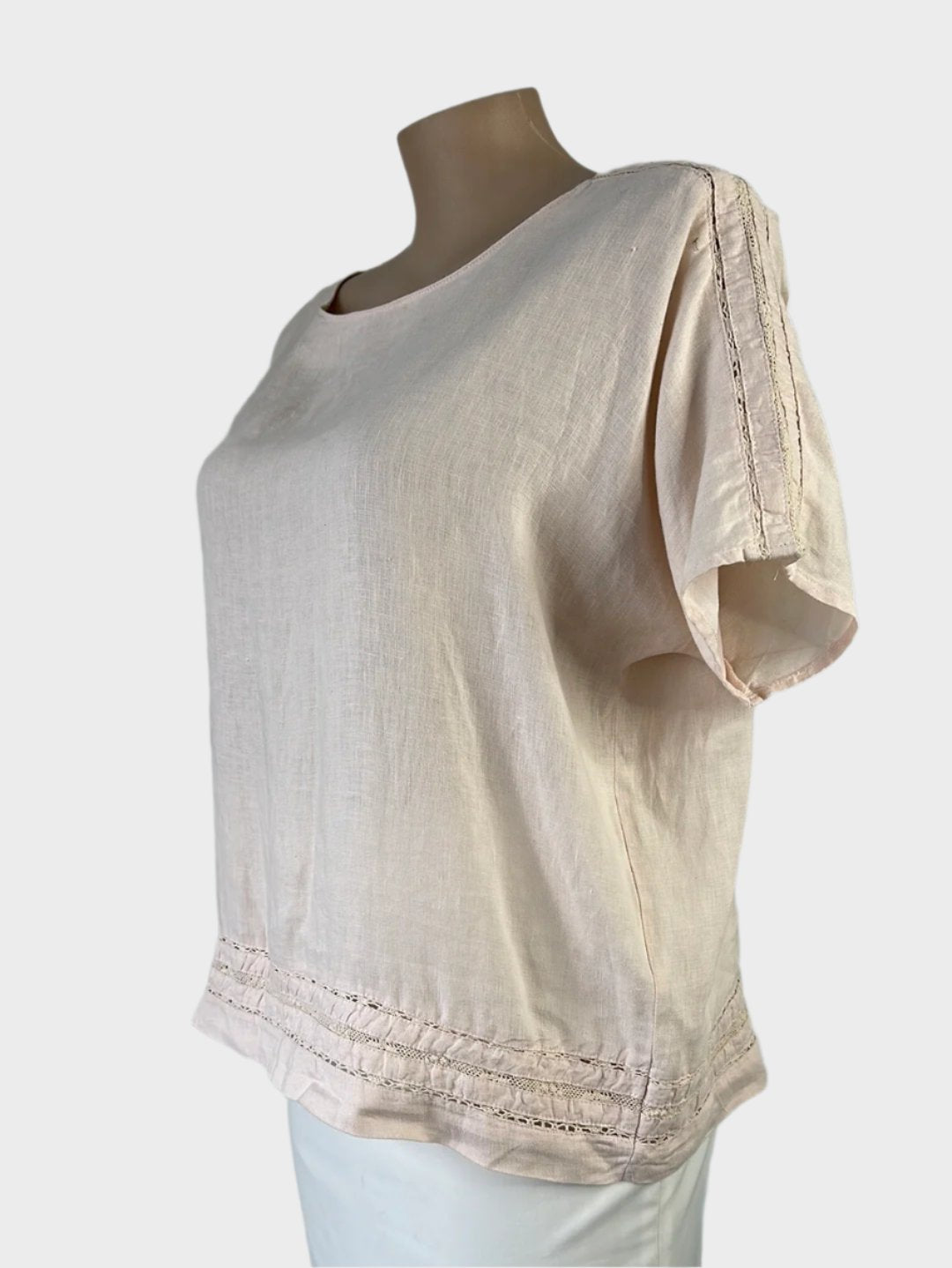 TIRELLI | top | size 16 | short  sleeve | 100% linen