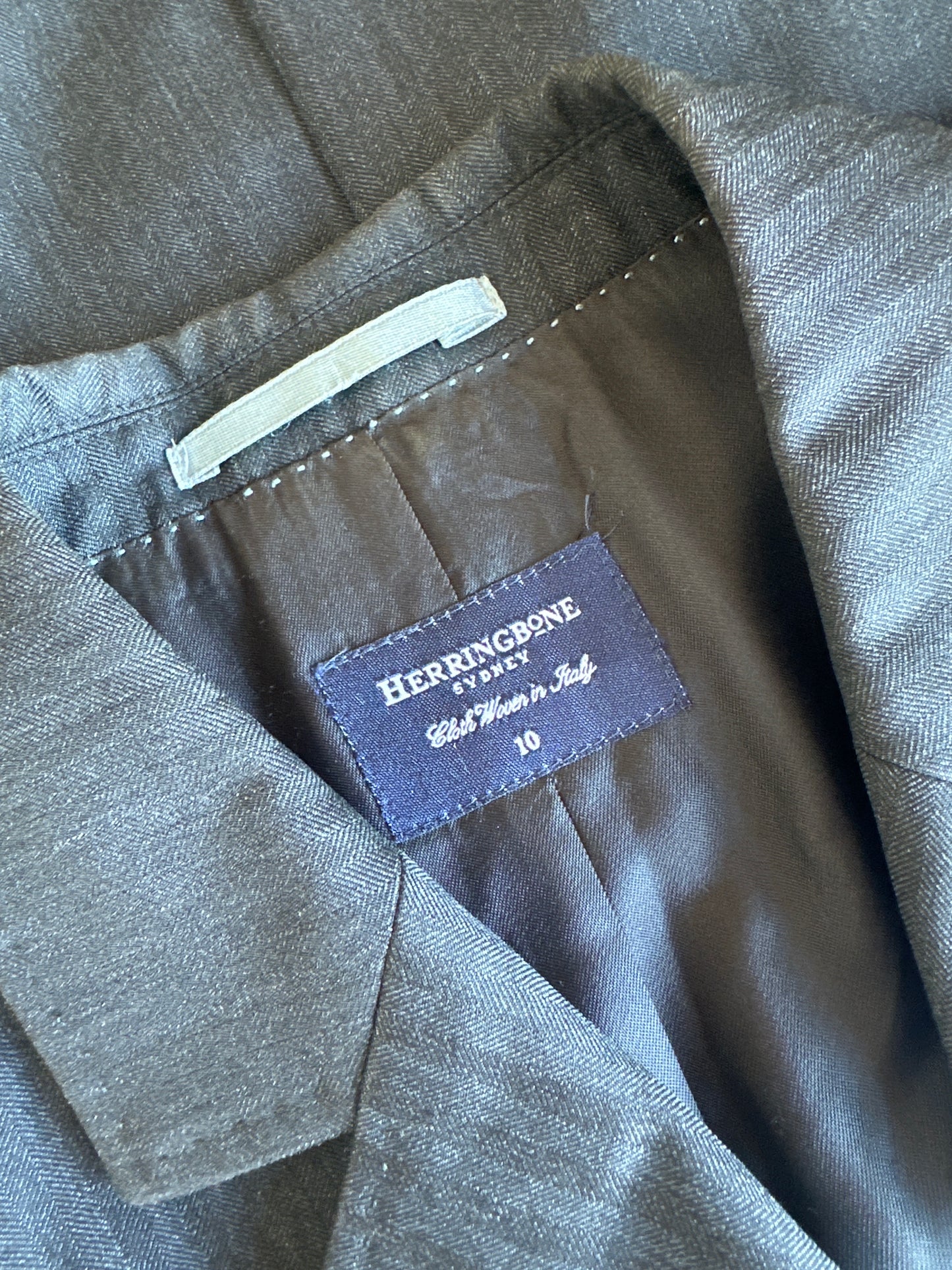 Herringbone | jacket | size 10 | single breasted | 100% wool