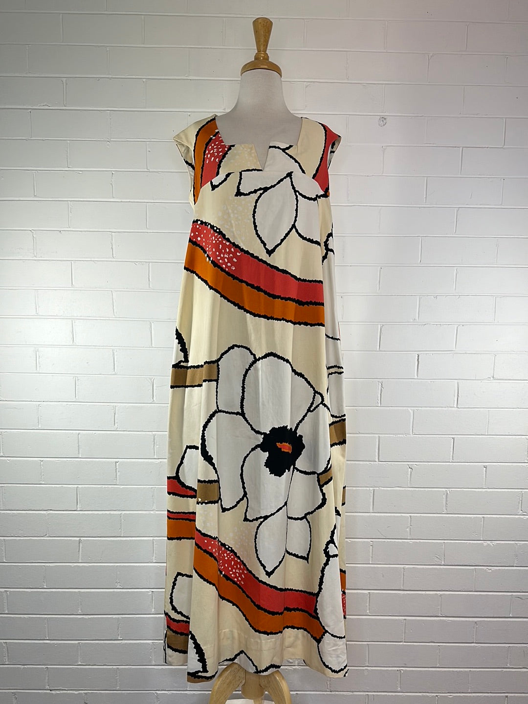 Allen Gar | vintage 60's | dress | size 14 | maxi length | 100% cotton | made in Australia