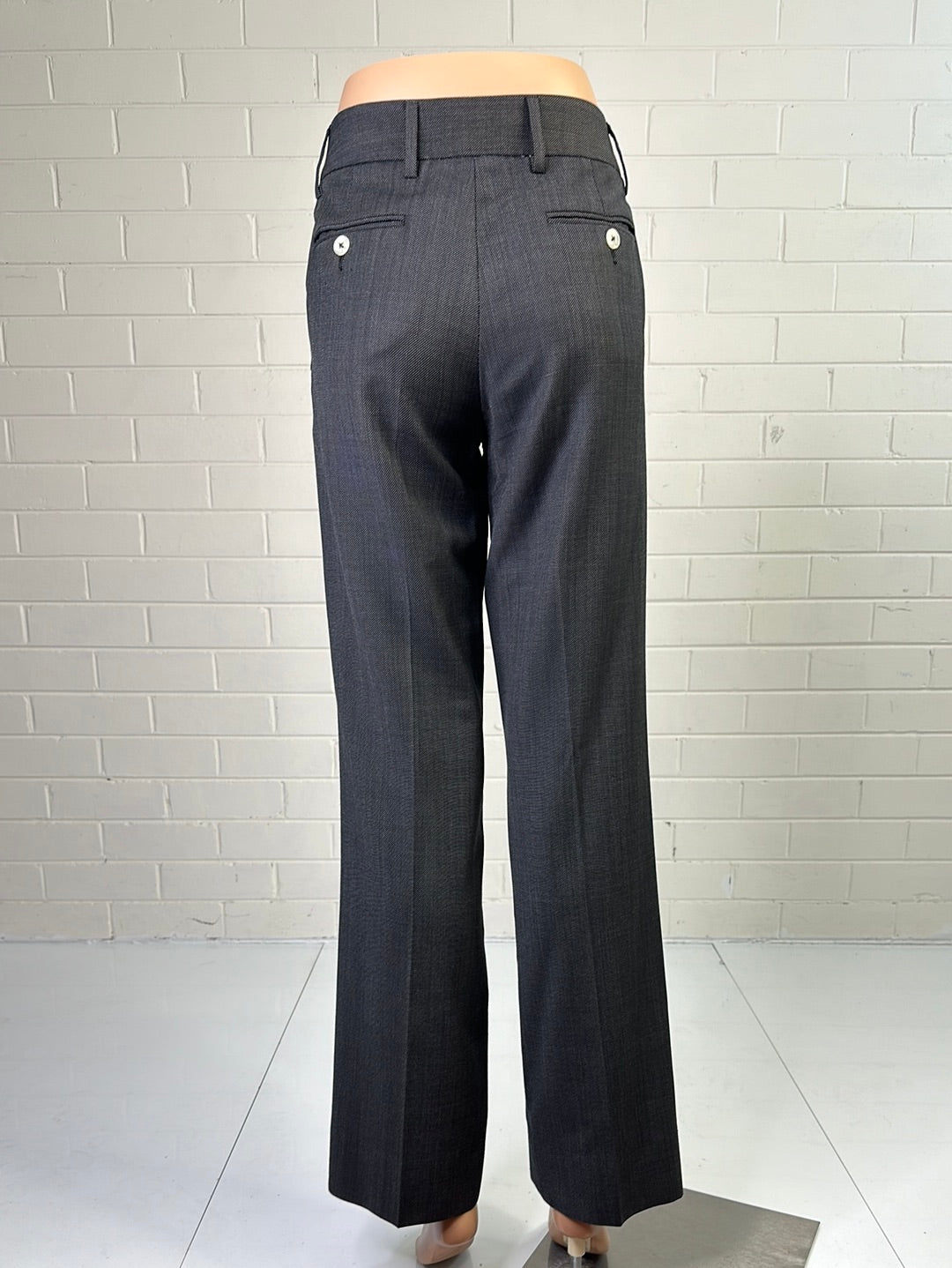 Herringbone | pants | size 6 | straight leg | 100% wool