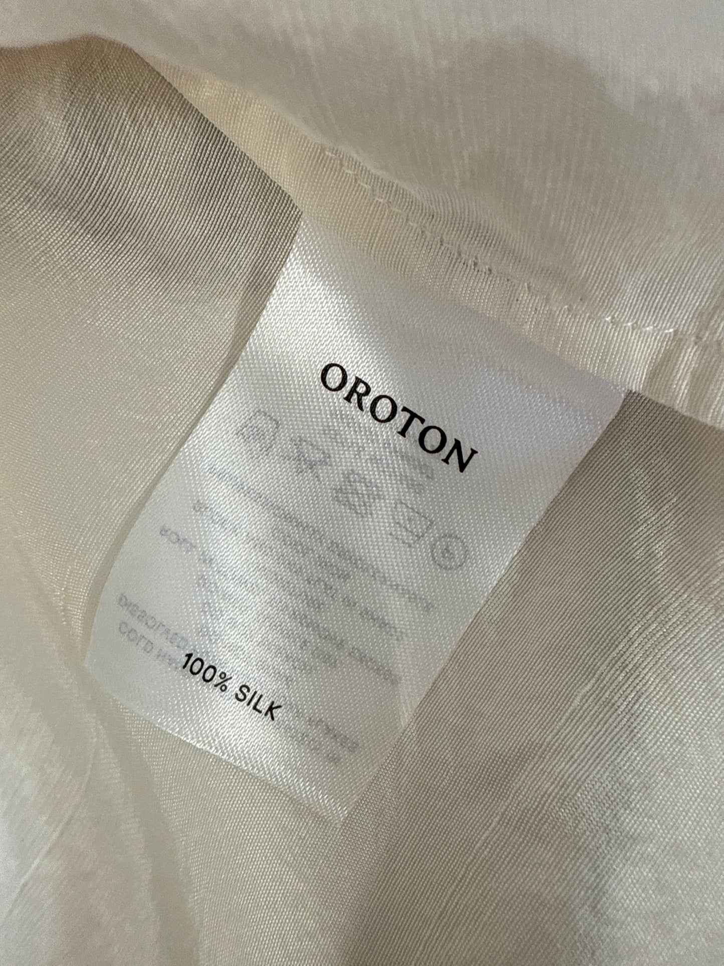 Oroton | shirt | size 12 | three quarter sleeve | 100% silk