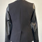 Arthur Galan | jacket | size 8 | single breasted | cotton wool blend with leather trim
