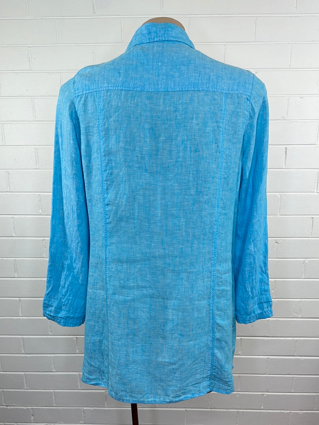 Maggie T | shirt | size 14 | long sleeve | 100% linen