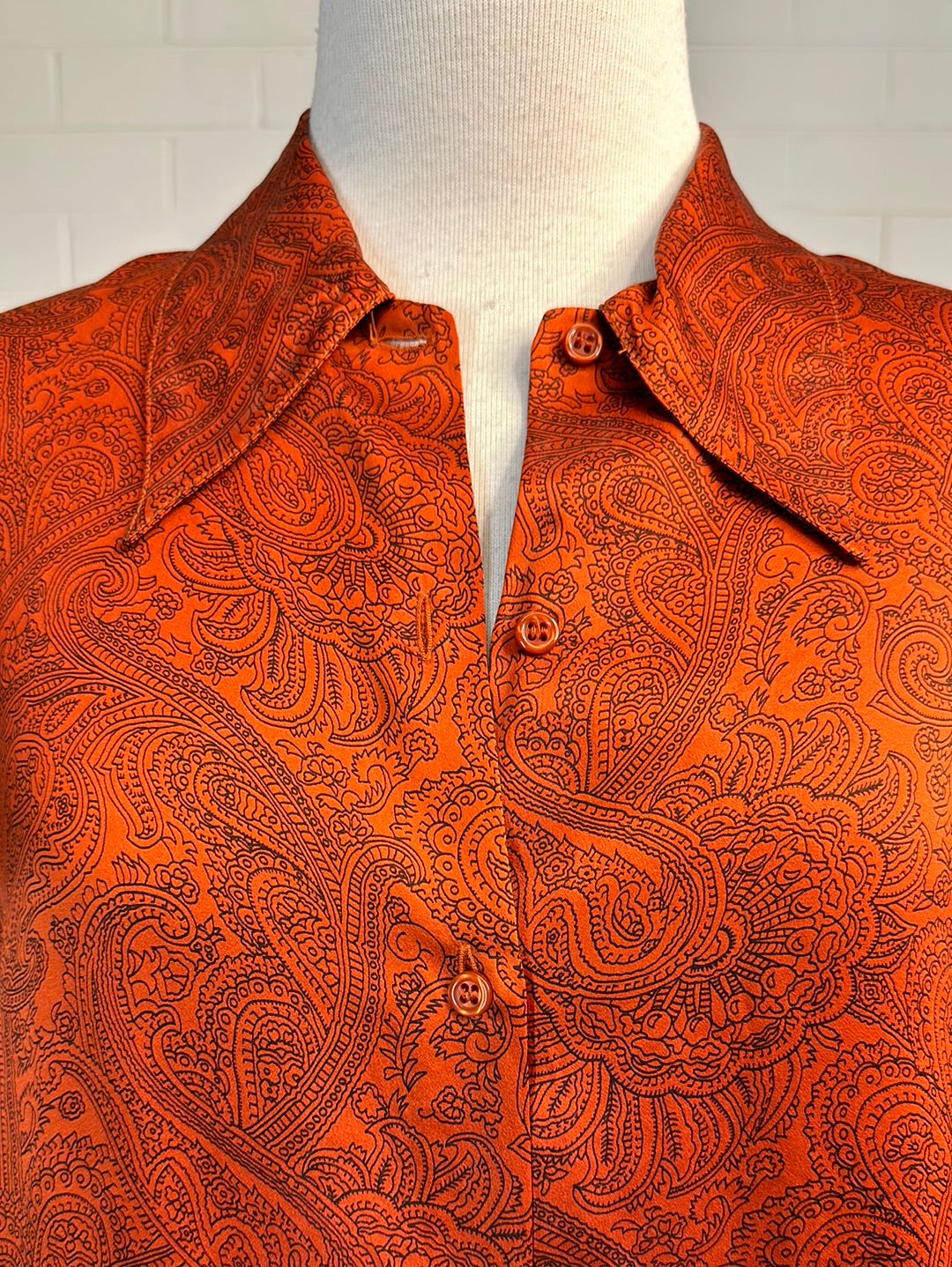 Cacharel | Italy | shirt | size 14 | long sleeve | 100% silk | made in Italy