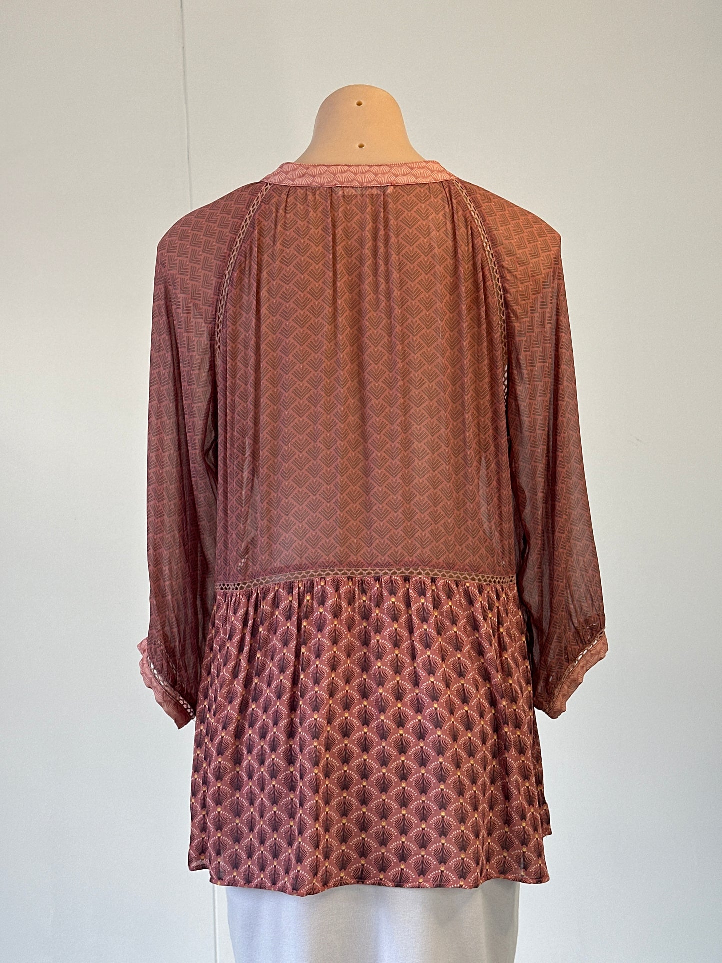 Catherine Murphy | top | size 14 | three quarter sleeve | linen cotton blend | made in Australia 🇦🇺