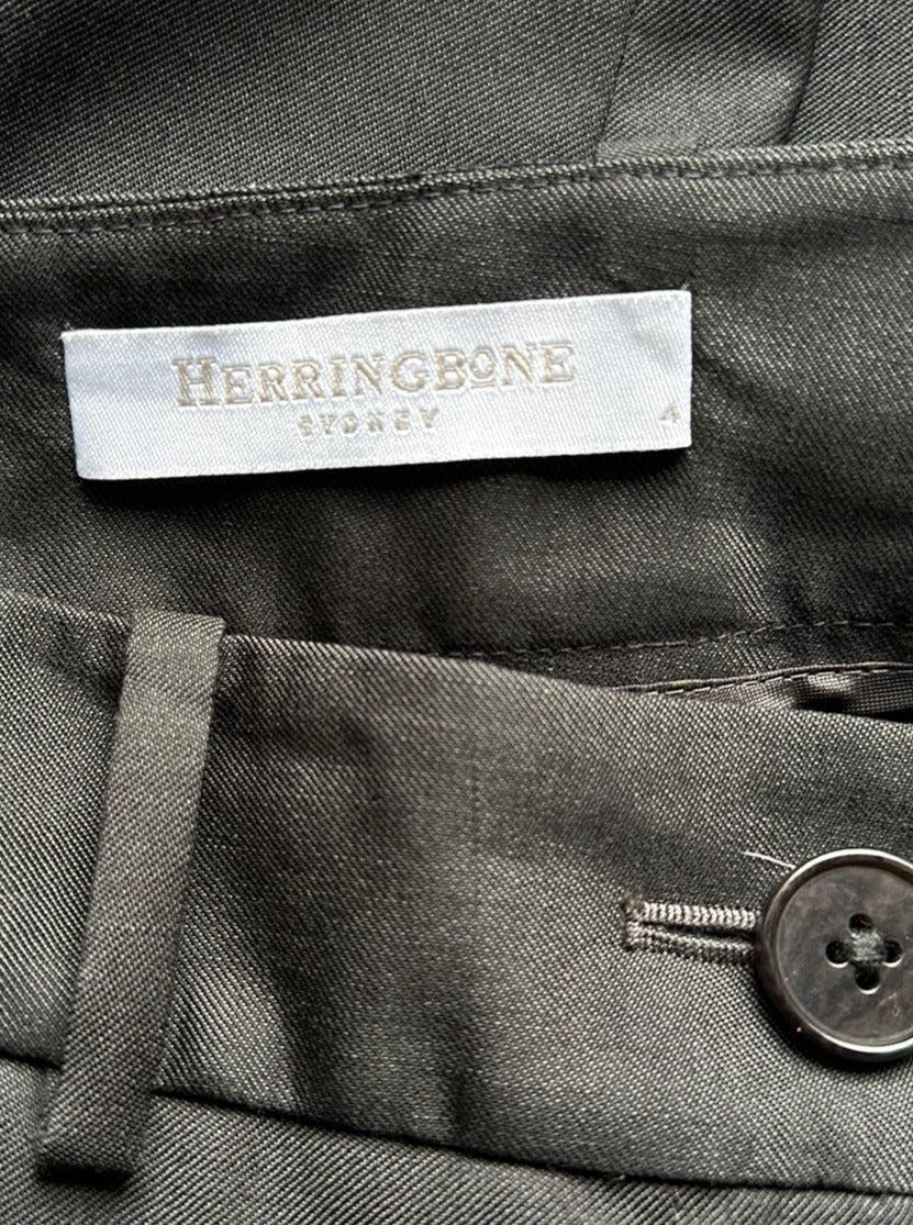 Herringbone | pants | size 8 | straight leg