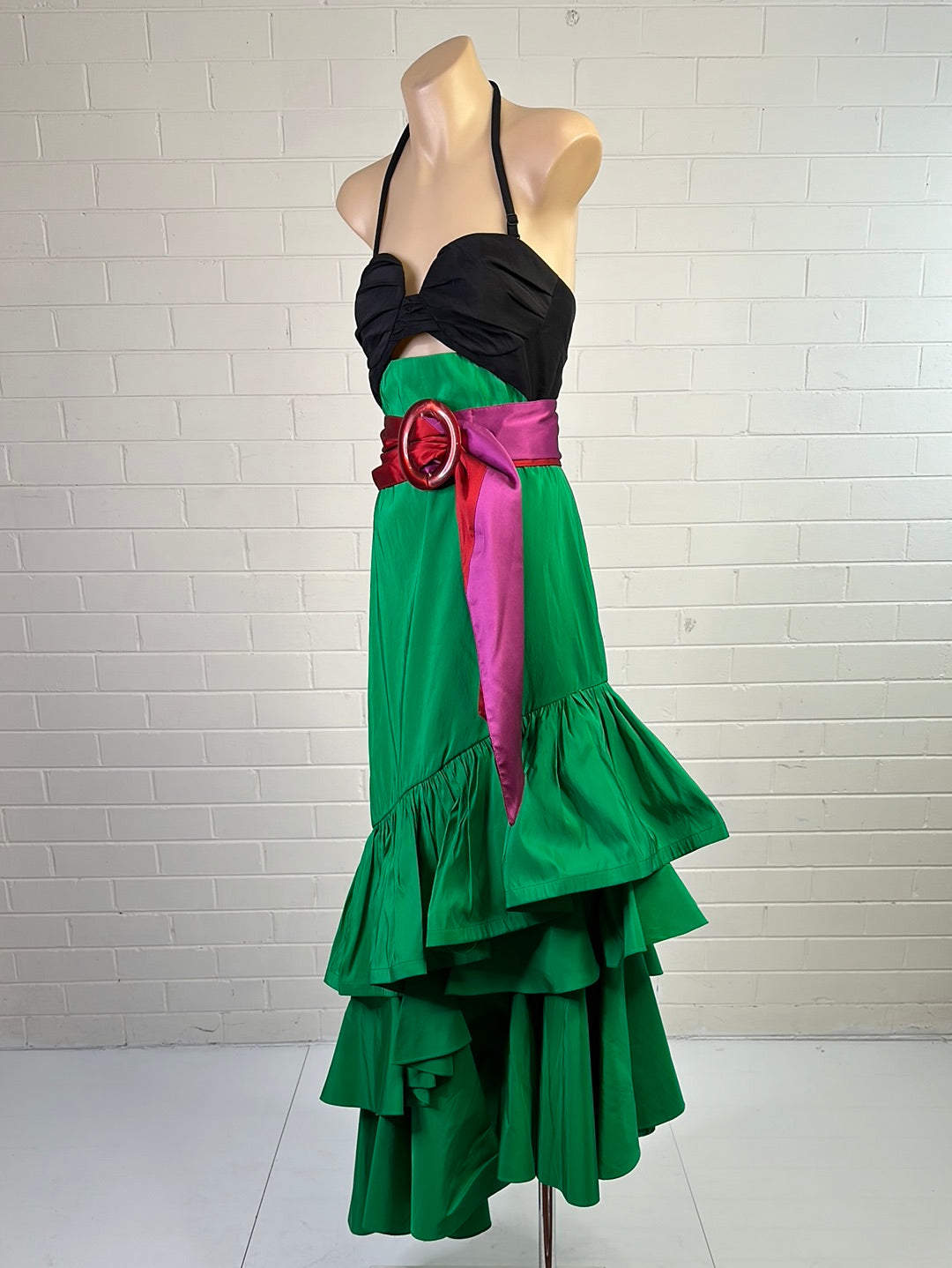 Johanna Ortiz | Colombia | gown | size 6 | maxi length | 100% silk | made in Colombia